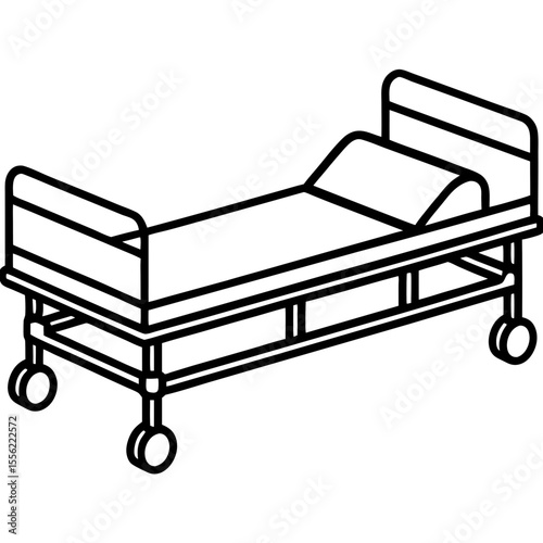 Isometric Medical Bed Illustration