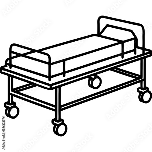 Isometric Medical Bed Illustration