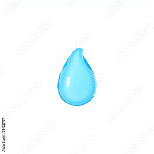 Blue Raindrop on White

