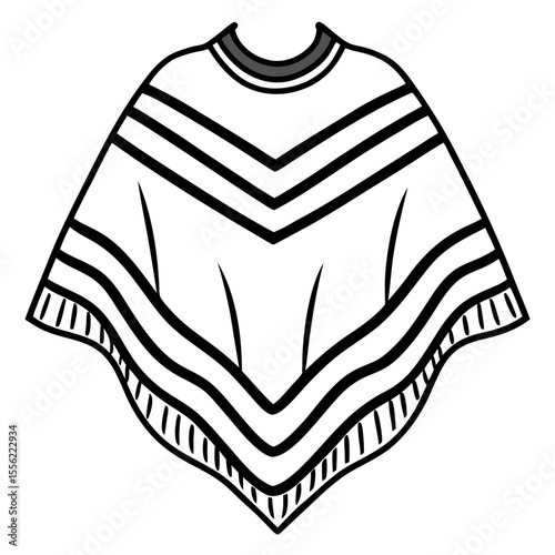 Minimal Poncho Silhouette Vector