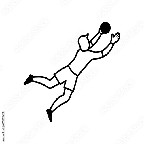  goalkeeper jump to catch the ball