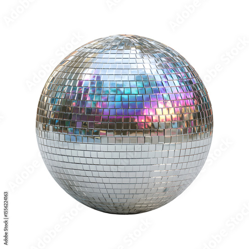 PNG Silver disco ball on a transparent background, cut out