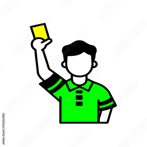 referee showing yellow card icon