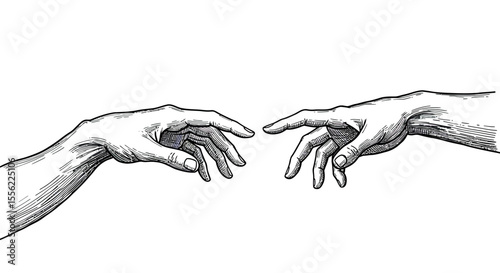 Classical art hand gesture vector illustration for design and art projects