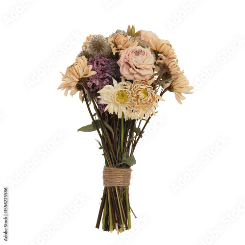 Dried flower arrangement: A charming bundle of dried flower, tied together with rustic twine, captures the essence of autumn's fading beauty.