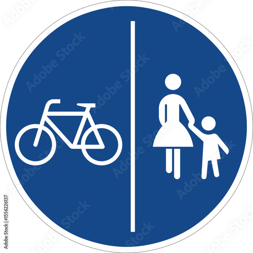 Getrennter Rad- und Gehweg, rechts- StVo DE, Vektor (SVG)
