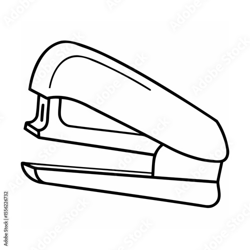 Black and white line art illustration of a stapler on a white background