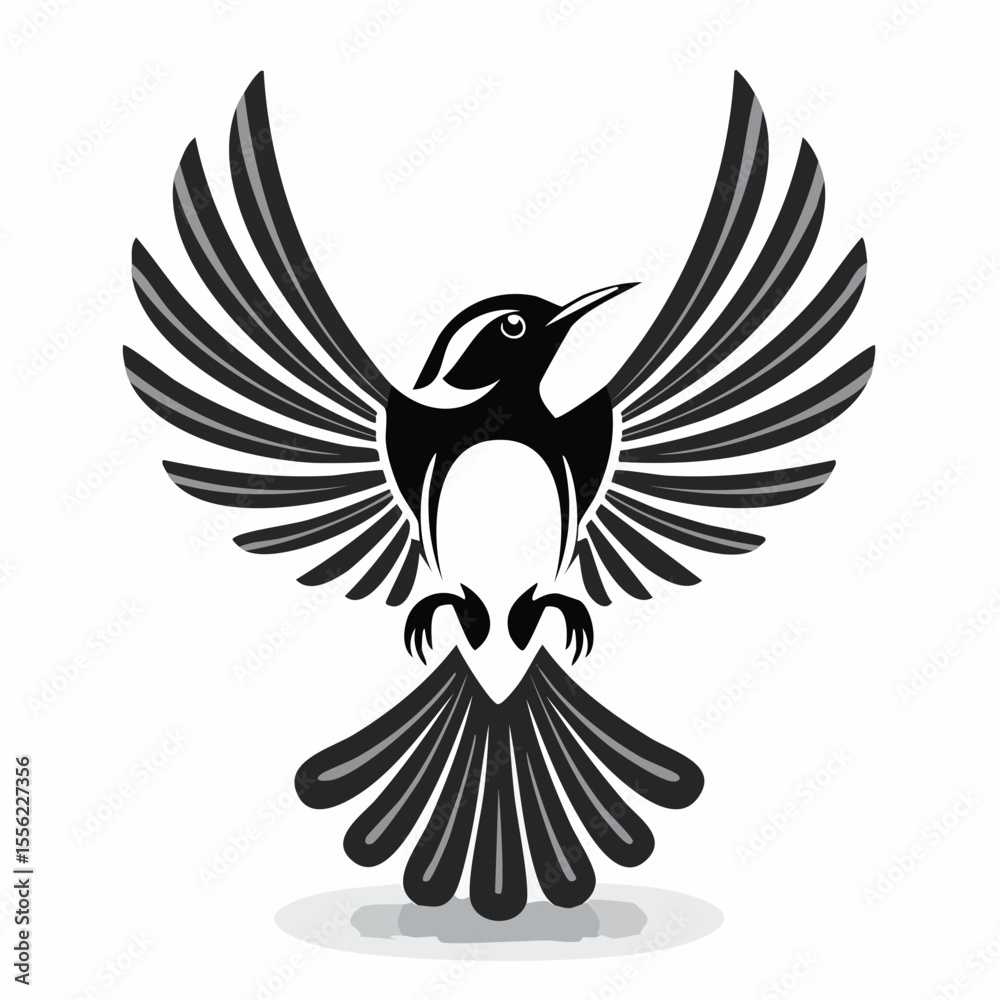 Obraz premium Graceful bird with outstretched wings lends itself to brand identity and wildlife conservation efforts in artistic form.