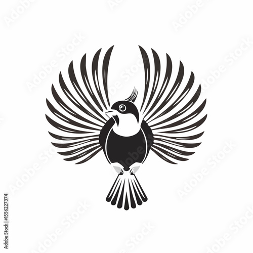 Graceful bird with spread wings in a minimalist style, suitable for logos and branding, representing freedom and natural beauty.