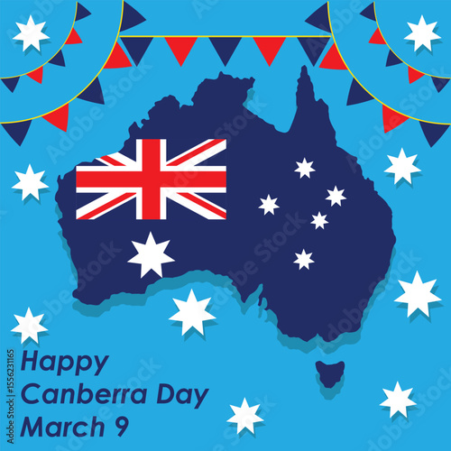 Vector design Canberra Day – March 9.