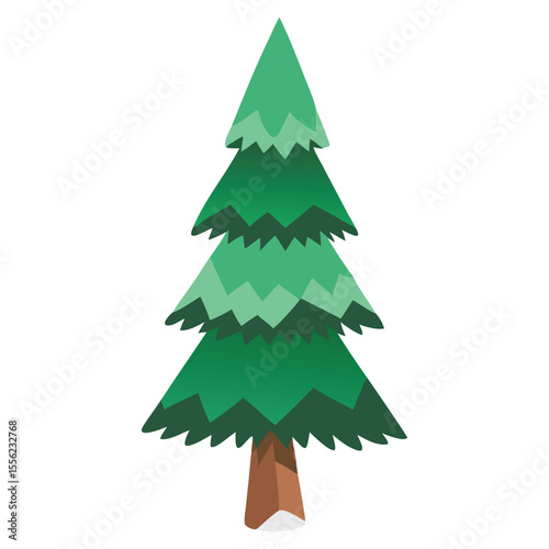 Evergreen christmas tree drawing illustration for winter holiday season design and decoration needs