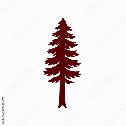 silhouette of redwood tree abstract logo vector