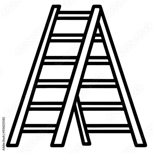 Minimalist Ladder Outline Vector Art
