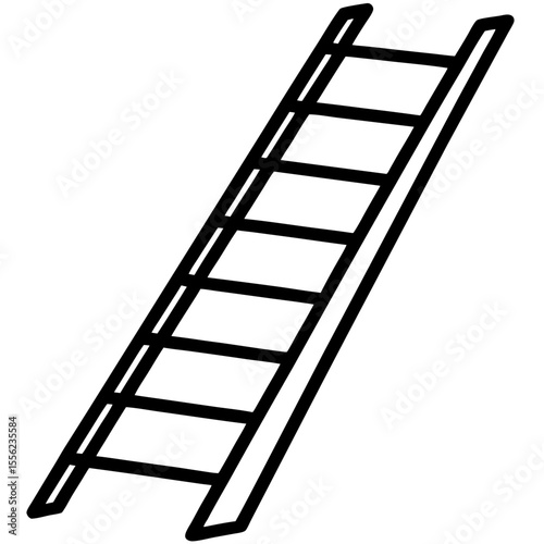 Minimalist Ladder Outline Vector Art