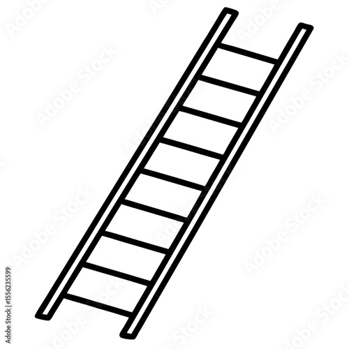 Minimalist Ladder Outline Vector Art