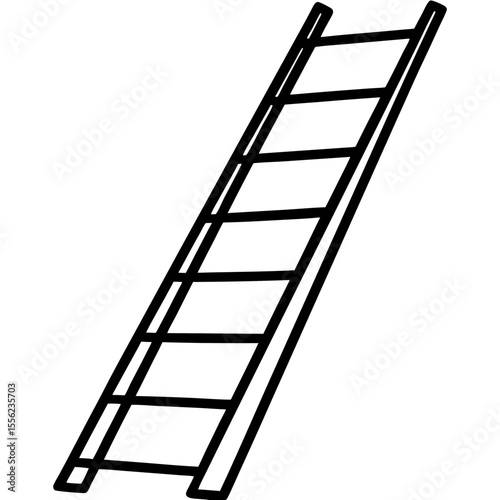 Minimalist Ladder Outline Vector Art
