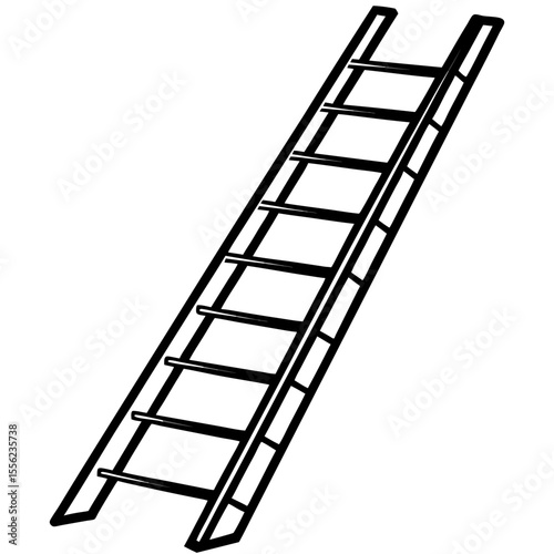 Minimalist Ladder Outline Vector Art