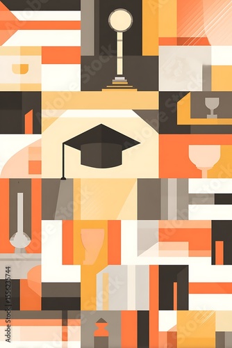 Abstract awards education celebration geometric pattern