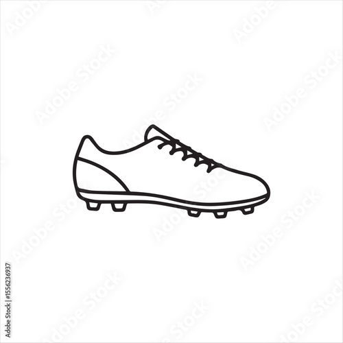 Black football cleat sports shoe icon for athletic design