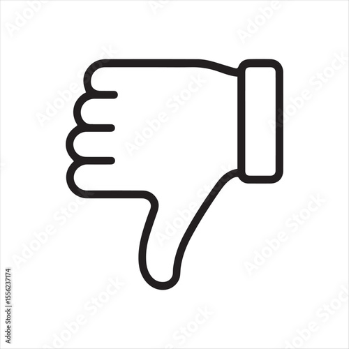 Outline thumb down icon representing negative feedback disagreement and disapproval