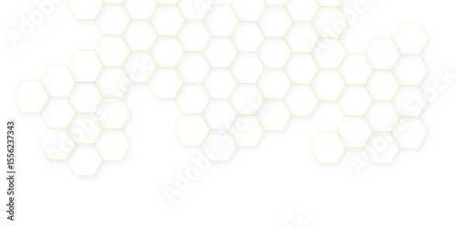 Abstract white hexagon concept background. Seamless pattern with hexagon. Hexagonal white hexagons honeycomb wallpaper. Abstract white lines background.	