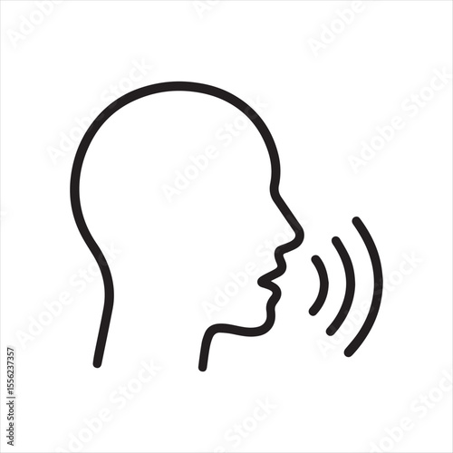 Modern voice control icon for smart assistants and audio commands