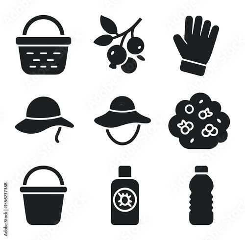 Data Icon Grid. Solid, filled icons set of data-driven patterns: heatmap grid, data tree, flowchart stream,