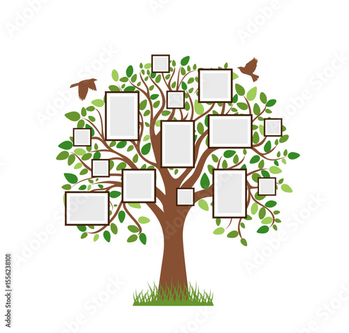 memories tree picture frames insert your photo into template frames collage illustration