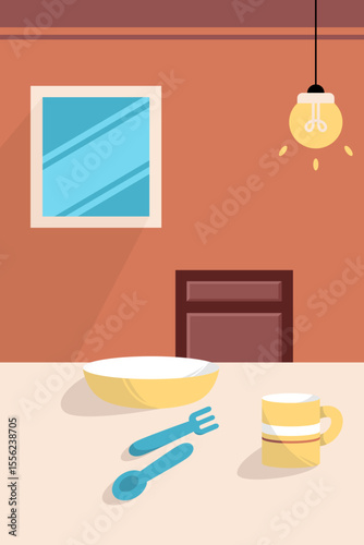 Dining table illustration