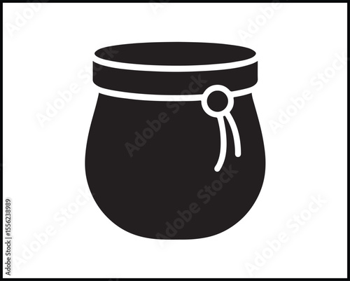 chalk bag silhouette flat icon black on white