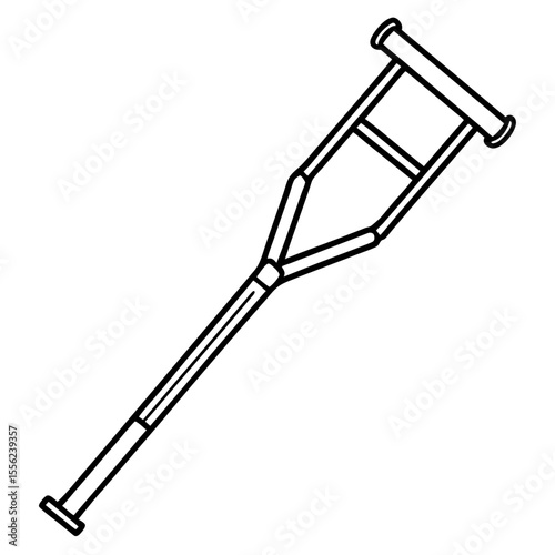 Orthopedic Crutch Flat Illustration