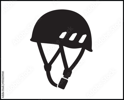 climbing helmet silhouette flat icon black vector