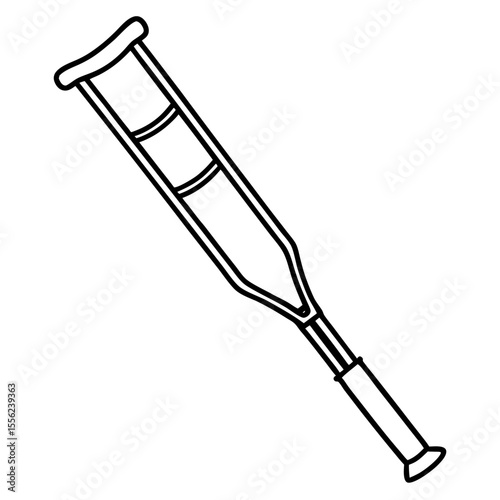 Orthopedic Crutch Flat Illustration