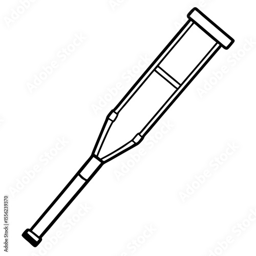 Orthopedic Crutch Flat Illustration