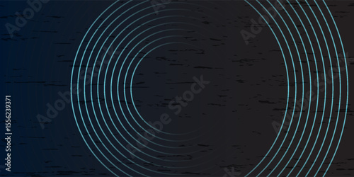 Blue abstract background with glowing circles. Swirl circular lines pattern. Geometric spiral. Twirl element. Modern graphic design. Futuristic technology concept.