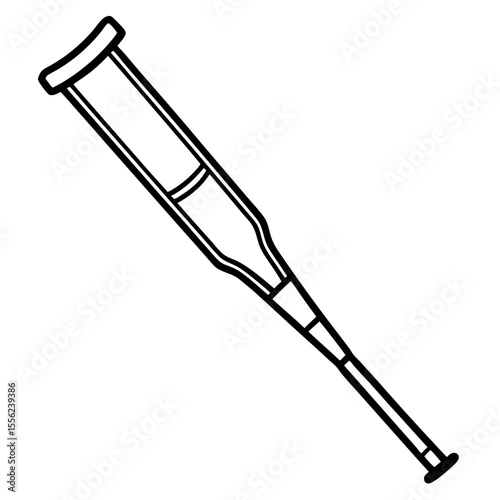 Orthopedic Crutch Flat Illustration