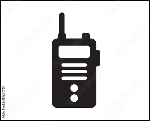 walkie talkie silhouette flat icon high contrast