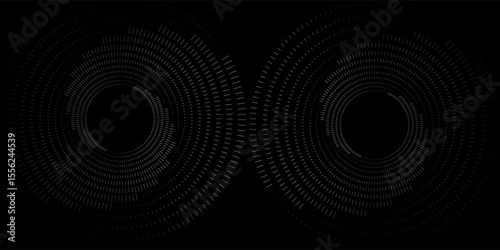 Halftone circular dotted frames set. Circle dots texture isolated on white background.  Modern design element spiral circle sound wave vector logo