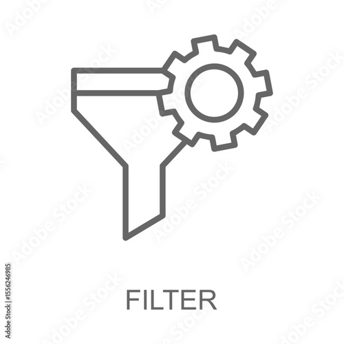 Filter Icon Line Style. Design Vector Illustration