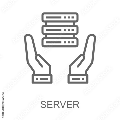 Server Icon Line Style. Design Vector Illustration