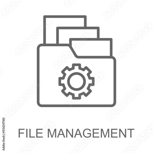 File Management Icon Line Style. Design Vector Illustration