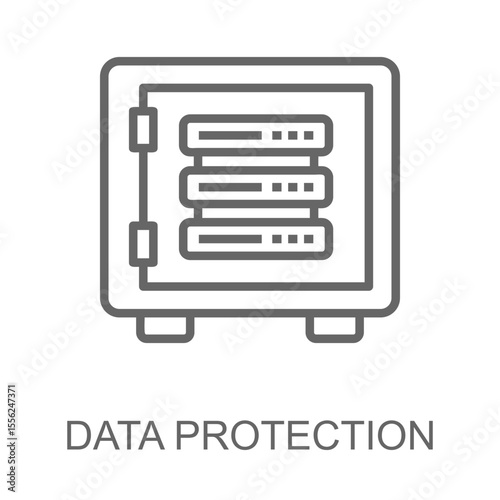 Data Protection Icon Line Style. Design Vector Illustration