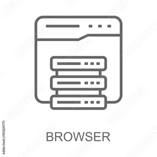 Browser Icon Line Style. Design Vector Illustration
