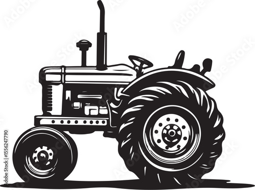  Vintage Farm Tractor Illustration vector bundle
