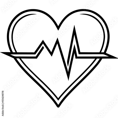 Rhythmic Heartbeat Silhouette