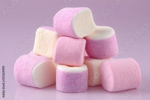 Delicious Pink and White Marshmallows Stacked High
