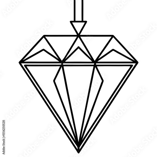 Sleek Diamond Outline Design