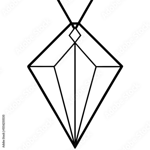 Sleek Diamond Outline Design