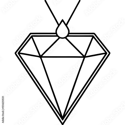 Sleek Diamond Outline Design