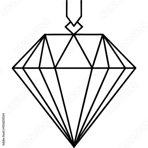 Sleek Diamond Outline Design